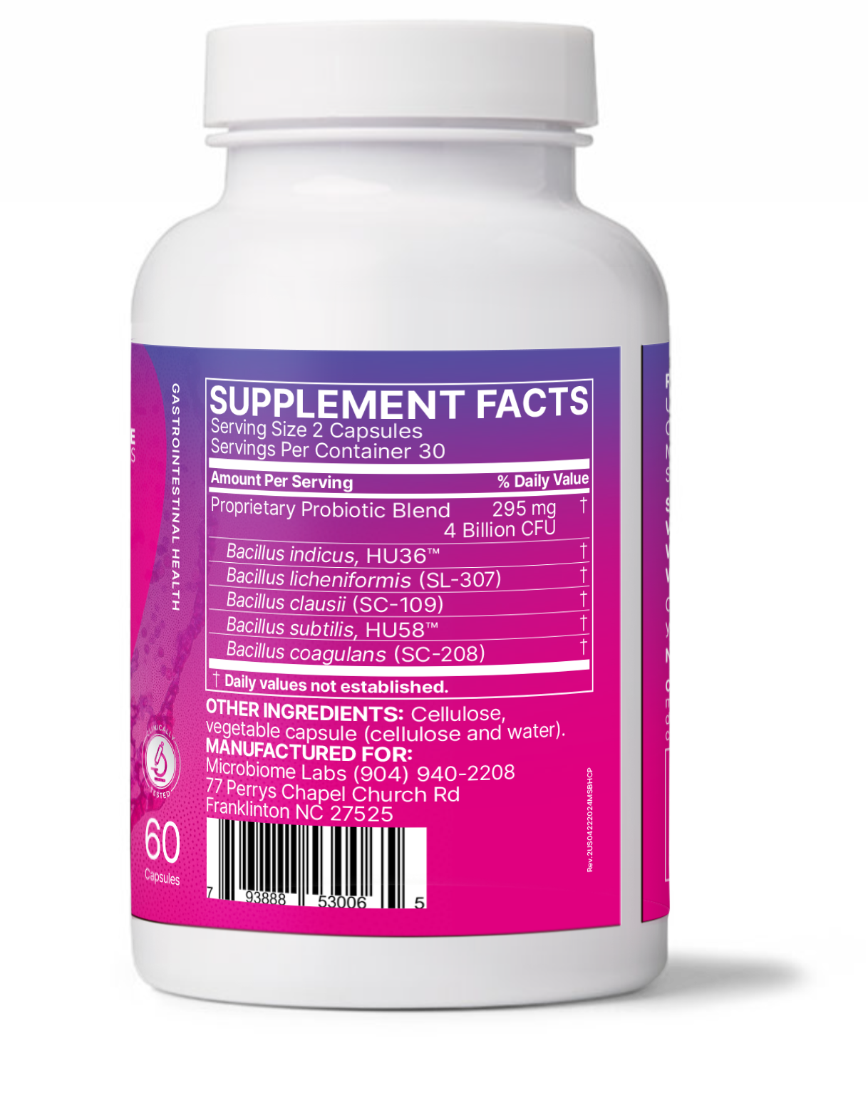Microbiome Labs MegaSporeBiotic Probiotics for Women & Men - Spore-Based Probiotic for Gut Health & Digestive Support - Shelf-Stable, Travel-Friendly, Mens & Womens Probiotics (60 Capsules)