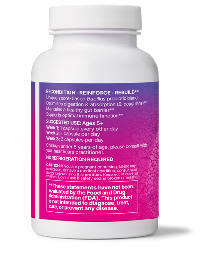 Microbiome Labs MegaSporeBiotic Probiotics for Women & Men - Spore-Based Probiotic for Gut Health & Digestive Support - Shelf-Stable, Travel-Friendly, Mens & Womens Probiotics (60 Capsules)