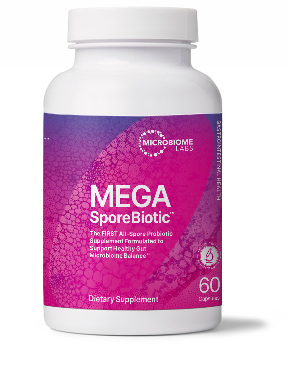 Microbiome Labs MegaSporeBiotic Probiotics for Women & Men - Spore-Based Probiotic for Gut Health & Digestive Support - Shelf-Stable, Travel-Friendly, Mens & Womens Probiotics (60 Capsules)